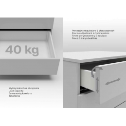 Szuflady Axis Pro GTV 35, 40, 45, 50, 55 cm, H167, antracyt, cichy domyk, cienkościenne, 40 kg