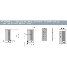 Szuflady Axis Pro GTV. 35, 40, 45, 50, 55 cm, H199, antracyt, cichy domyk, cienkościenne, 40 kg