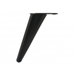 Nóżka czarna, ozdobna, skośna, metalowa do szafki, mebli tapicerowanych 15,3 cm