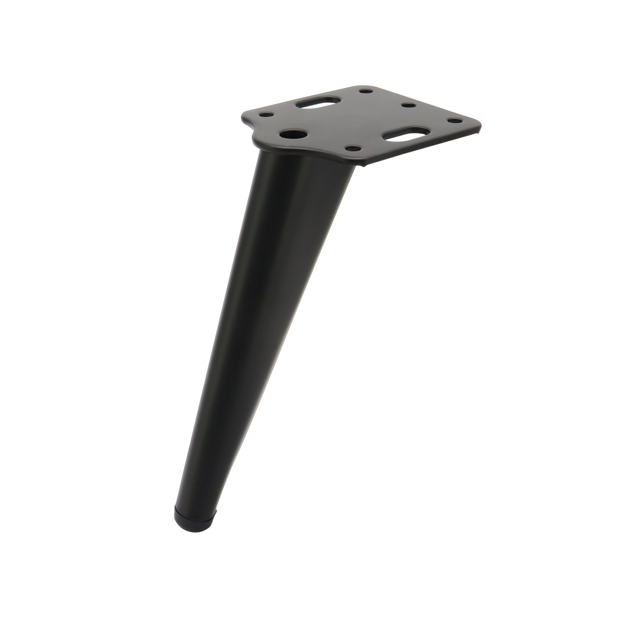 Nóżka czarna, ozdobna, skośna, metalowa do szafki, mebli tapicerowanych 15,3 cm