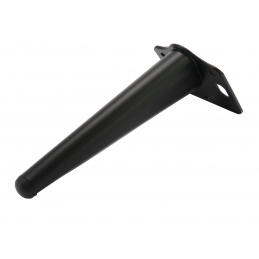 Nóżka czarna, ozdobna, skośna, metalowa do szafki, mebli tapicerowanych 15,3 cm