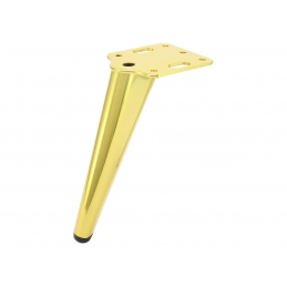 Nóżka złota, ozdobna, skośna, metalowa do szafki, mebli tapicerowanych 15.3 cm