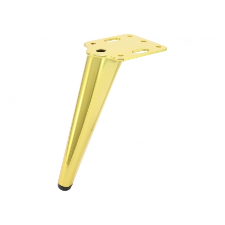 Nóżka złota, ozdobna, skośna, metalowa do szafki, mebli tapicerowanych 15.3 cm