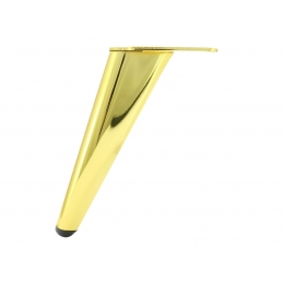 Nóżka złota, ozdobna, skośna, metalowa do szafki, mebli tapicerowanych 15.3 cm