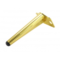 Nóżka złota, ozdobna, skośna, metalowa do szafki, mebli tapicerowanych 15.3 cm