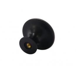 Gałka meblowa czarna matowa, twarde tworzywo, lekka, uchwyt, metalowy gwint, RUHHY