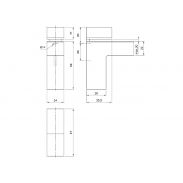Mocowanie, wspornik, podpórka do półki szklanej i z płyty, czarne, 18 mm MP003