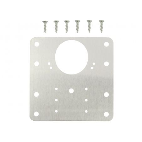 Zestaw naprawczy do zawiasów. Blacha, płytka montażowa 9 x 9 cm.