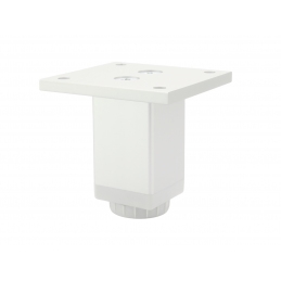 Nóżka meblowa kwadratowa, srebrna - aluminium, z regulacją, 3 x 3 x 6 / 10 / 15 cm