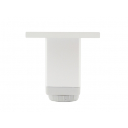 Nóżka meblowa kwadratowa, srebrna - aluminium, z regulacją, 3 x 3 x 6 / 10 / 15 cm