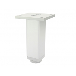 Nóżka meblowa kwadratowa, srebrna - aluminium, z regulacją, 3 x 3 x 6 / 10 / 15 cm