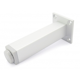 Nóżka meblowa kwadratowa, srebrna - aluminium, z regulacją, 3 x 3 x 6 / 10 / 15 cm