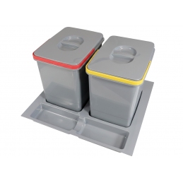 Segregator kosz na śmieci, wkład do szuflady 60 cm, 2 pojemniki, Amix Rubio