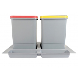 Segregator kosz na śmieci, wkład do szuflady 60 cm, 2 pojemniki, Amix Rubio