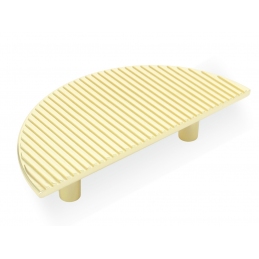 Złoty uchwyt meblowy, ozdobny w formie półkola z paskami U57869, 64 mm