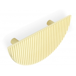 Złoty uchwyt meblowy, ozdobny w formie półkola z paskami U57869, 64 mm