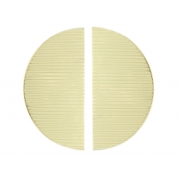 Złoty uchwyt meblowy, ozdobny w formie półkola z paskami U57869, 64 mm