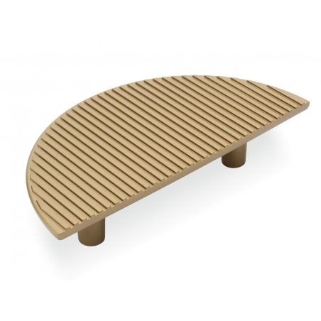 Uchwyt meblowy, ozdobny w formie półkola z paskami U57869, 64 mm, złoty matowy