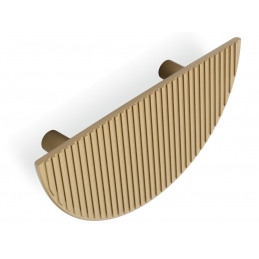 Uchwyt meblowy, ozdobny w formie półkola z paskami U57869, 64 mm, złoty matowy