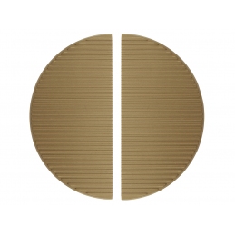 Uchwyt meblowy, ozdobny w formie półkola z paskami U57869, 64 mm, złoty matowy