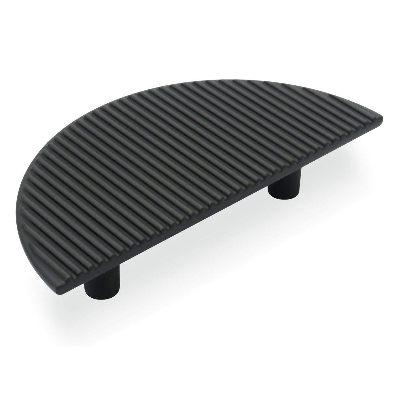 Czarny uchwyt meblowy, ozdobny w formie półkola z paskami U57869, 64 mm