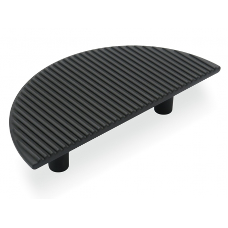 Czarny uchwyt meblowy, ozdobny w formie półkola z paskami U57869, 64 mm