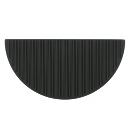 Czarny uchwyt meblowy, ozdobny w formie półkola z paskami U57869, 64 mm