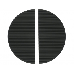 Czarny uchwyt meblowy, ozdobny w formie półkola z paskami U57869, 64 mm