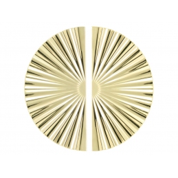 Złoty uchwyt meblowy, ozdobny w formie półkola z promieniami U57857, 64 mm