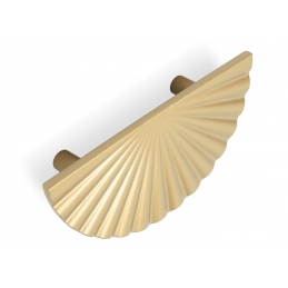 Złoty uchwyt meblowy, ozdobny w formie półkola z promieniami U57857, 64 mm