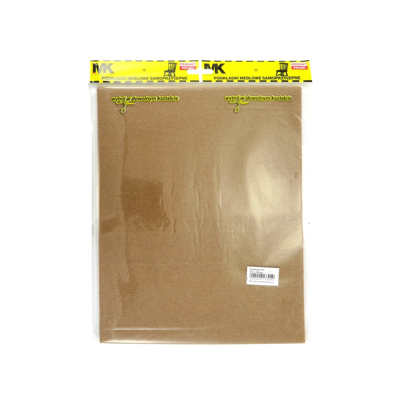 Filc samoprzylepny w kawałku, do wycinania, brązowy 310 x 200 x 5 mm