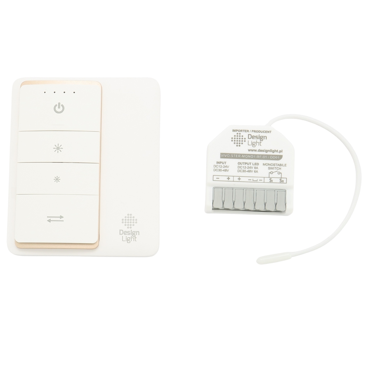 Zdalne sterowanie oświetleniem LED. Pilot + Ściemniacz. Radio, 12-48V, 96-288W