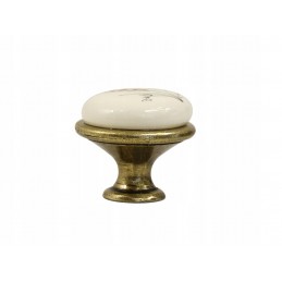 Gałka meblowa z porcelaną, stare złoto z kłosem żyta 27 mm DC DGGP19