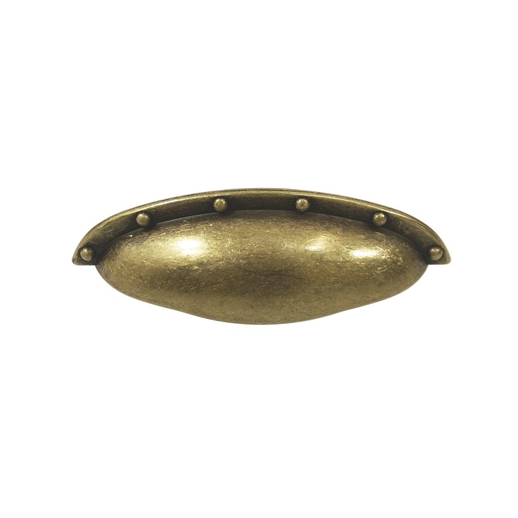 Uchwyt meblowy muszla stare złoto do mebli retro, komody NOMET C-192 ASHEMA 64 mm