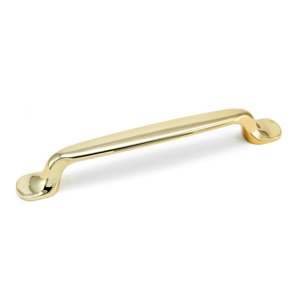 Uchwyt meblowy złoty połysk, klasyczny, zaokrąglony, masywny ADA 128, 160, 192