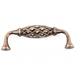 Uchwyt meblowy miedziany z plecionką, do mebli retro UR065, 96, 128