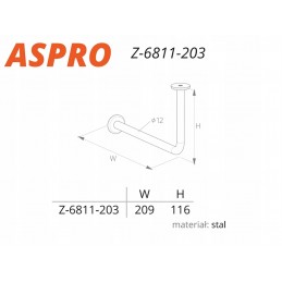 Wieszak na ubrania, podwieszany, pod półkę, do zabudowy, srebrny / aluminium NOMET ASPRO Z-6811