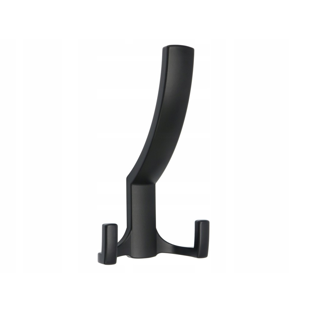 Wieszak na ubrania, meblowy, potrójny haczyk, klasyczny, czarny, WM041