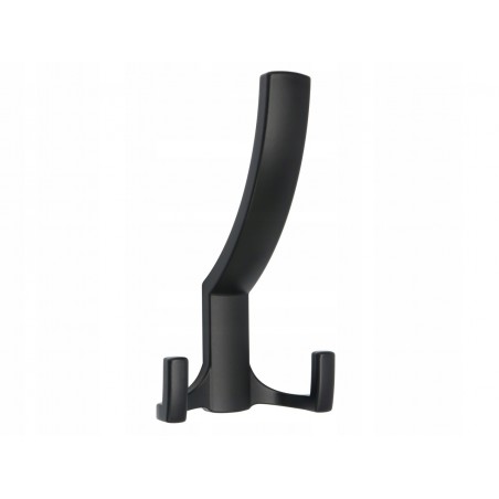 Wieszak na ubrania, meblowy, potrójny haczyk, klasyczny, czarny, WM041