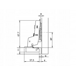 Zawias meblowy wewnętrzny, z hamulcem, wypinany, klip z regulacją 3D HAFELE 311.04.002