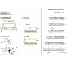 Prowadnice do szuflady 35 cm, cichy domyk, dolny montaż, 35 kg ATM PK-124-18-350