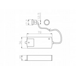Włącznik, wyłącznik zbliżeniowy do szafy, mały, dyskretny, Ø17 mm, IR-1, 250V