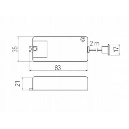 Włącznik, wyłącznik zbliżeniowy do mebli, mały, dyskretny, Ø17 mm, IR-2, 240V