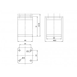 Nóżka meblowa, metalowa, czarna z regulacją 40x40, H-60 H-100 H-150