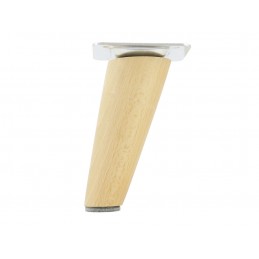 Nóżka meblowa drewniana, stożek skośny, z regulacją, filc, 100 mm