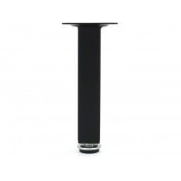 Nóżka meblowa czarna, kwadratowa, z regulacją, 25x25, H-150 mm