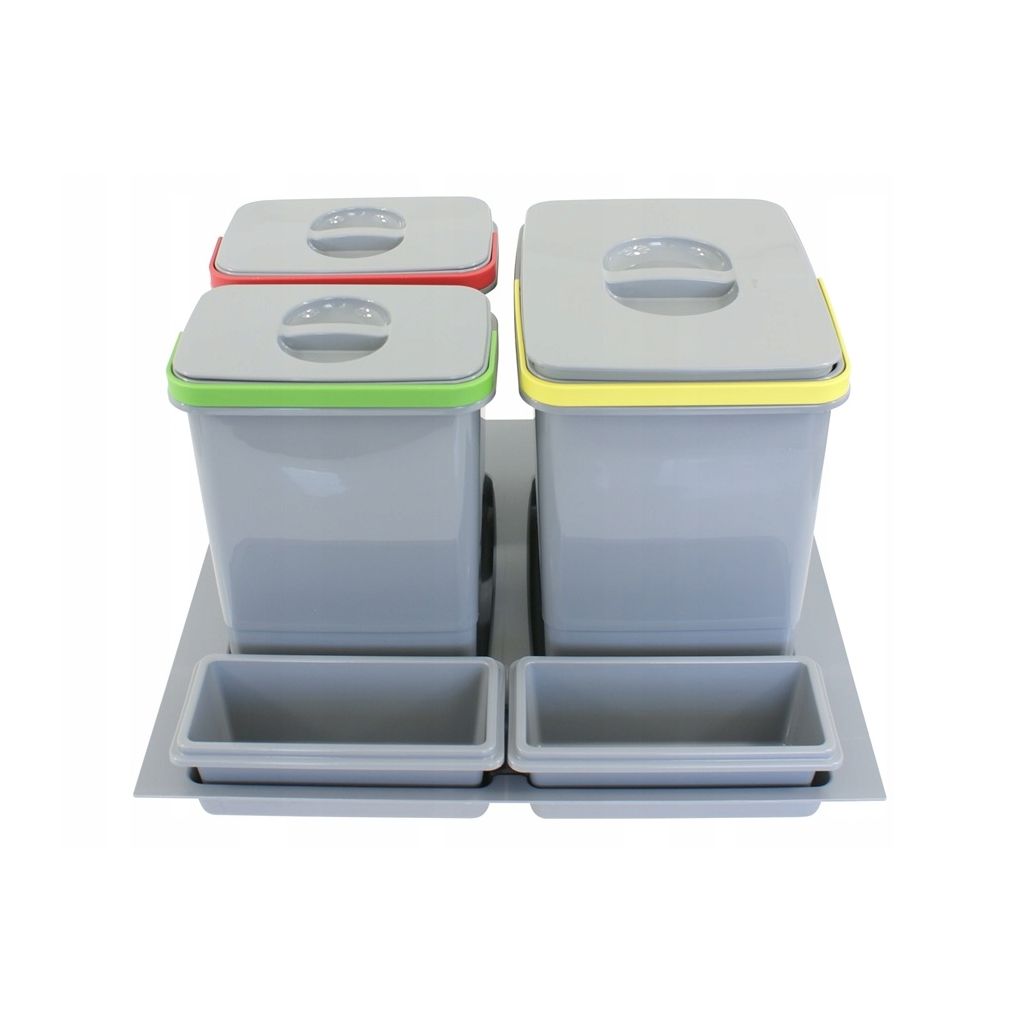 Segregator kosz na śmieci, wkład do szuflady 60 cm, 3 pojemniki,  15L+2 x 7L REJS PRAKTIKO